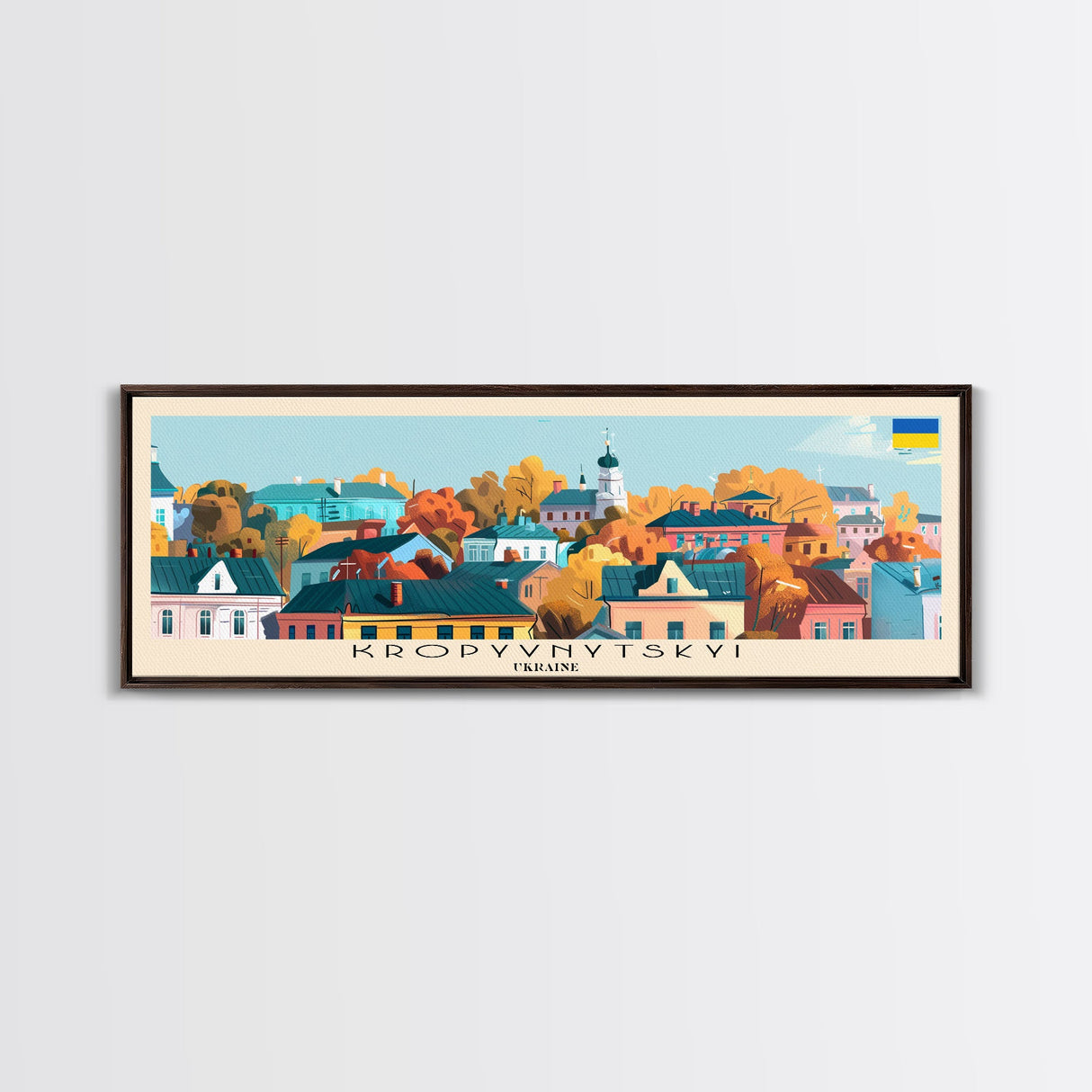 Kropyvnytskyi Ukraine Travel Print Wall Art, Panoramic City Art, Travel Art, Wall Decor, Vacation Gift, Framed Canvas Print Or Metal Art