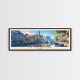 La Louvire Belgium Travel Art, City Art, Framed Canvas Print or Metal Wall Art, Europe Travel Poster, Panoramic Wall Art, Extra Wide Wall Art