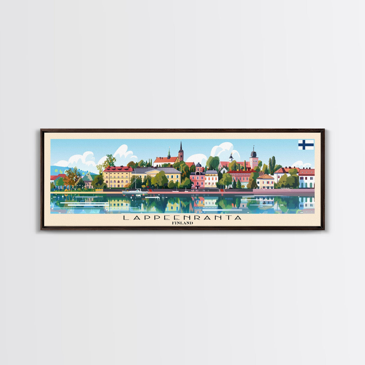 Lappeenranta Finland Wall Art, Panoramic Travel Poster, Panoramic Framed Canvas Print, City Wall Art, Wall Hanging Home Decor, Travel Art