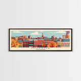 Leicester United Kingdom Travel Art, City Art, Framed Canvas Print or Metal Wall Art, Europe Travel Poster, Panoramic Wall Art, Extra Wide Wall Art