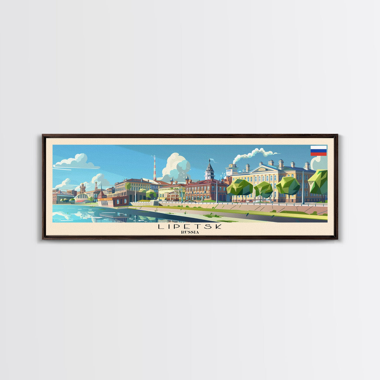 Lipetsk Russia Wall Art, Panoramic Travel Poster, Panoramic Framed Canvas Print, City Wall Art, Wall Hanging Home Decor, Travel Art