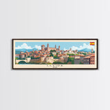 Lleida Spain Travel Print Wall Art, Panoramic City Art, Travel Art, Wall Decor, Vacation Gift, Framed Canvas Print Or Metal Art