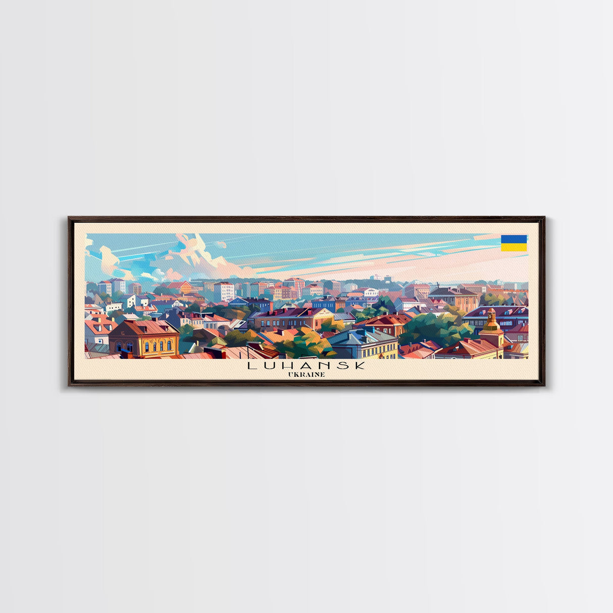 Luhansk Ukraine Wall Art, Panoramic Travel Poster, Panoramic Framed Canvas Print, City Wall Art, Wall Hanging Home Decor, Travel Art