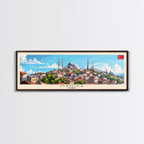 Manisa Turkey Wall Art, Panoramic Travel Poster, Panoramic Framed Canvas Print, City Wall Art, Wall Hanging Home Decor, Travel Art