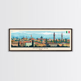 Modena Italy Travel Print Wall Art, Panoramic City Art, Travel Art, Wall Decor, Vacation Gift, Framed Canvas Print Or Metal Art