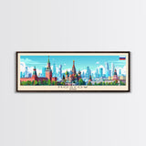 Moscow Russia Travel Print Wall Art, Panoramic City Art, Travel Art, Wall Decor, Vacation Gift, Framed Canvas Print Or Metal Art