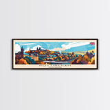 Nottingham United Kingdom Wall Art, Panoramic Travel Poster, Panoramic Framed Canvas Print, City Wall Art, Wall Hanging Home Decor, Travel Art