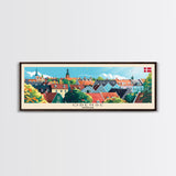 Odense Denmark Wall Art, Panoramic Travel Poster, Panoramic Framed Canvas Print, City Wall Art, Wall Hanging Home Decor, Travel Art