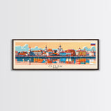 Omsk Russia Wall Art, Panoramic Travel Poster, Panoramic Framed Canvas Print, City Wall Art, Wall Hanging Home Decor, Travel Art