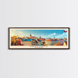 Pardubice Czech Republic Travel Art, City Art, Framed Canvas Print or Metal Wall Art, Europe Travel Poster, Panoramic Wall Art, Extra Wide Wall Art