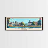 Peterborough United Kingdom Wall Art, Panoramic Travel Poster, Panoramic Framed Canvas Print, City Wall Art, Wall Hanging Home Decor, Travel Art