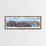 Saint Denis France  Wall Art, Panoramic Travel Poster, Panoramic Framed Canvas Print, City Wall Art, Wall Hanging Home Decor, Travel Art