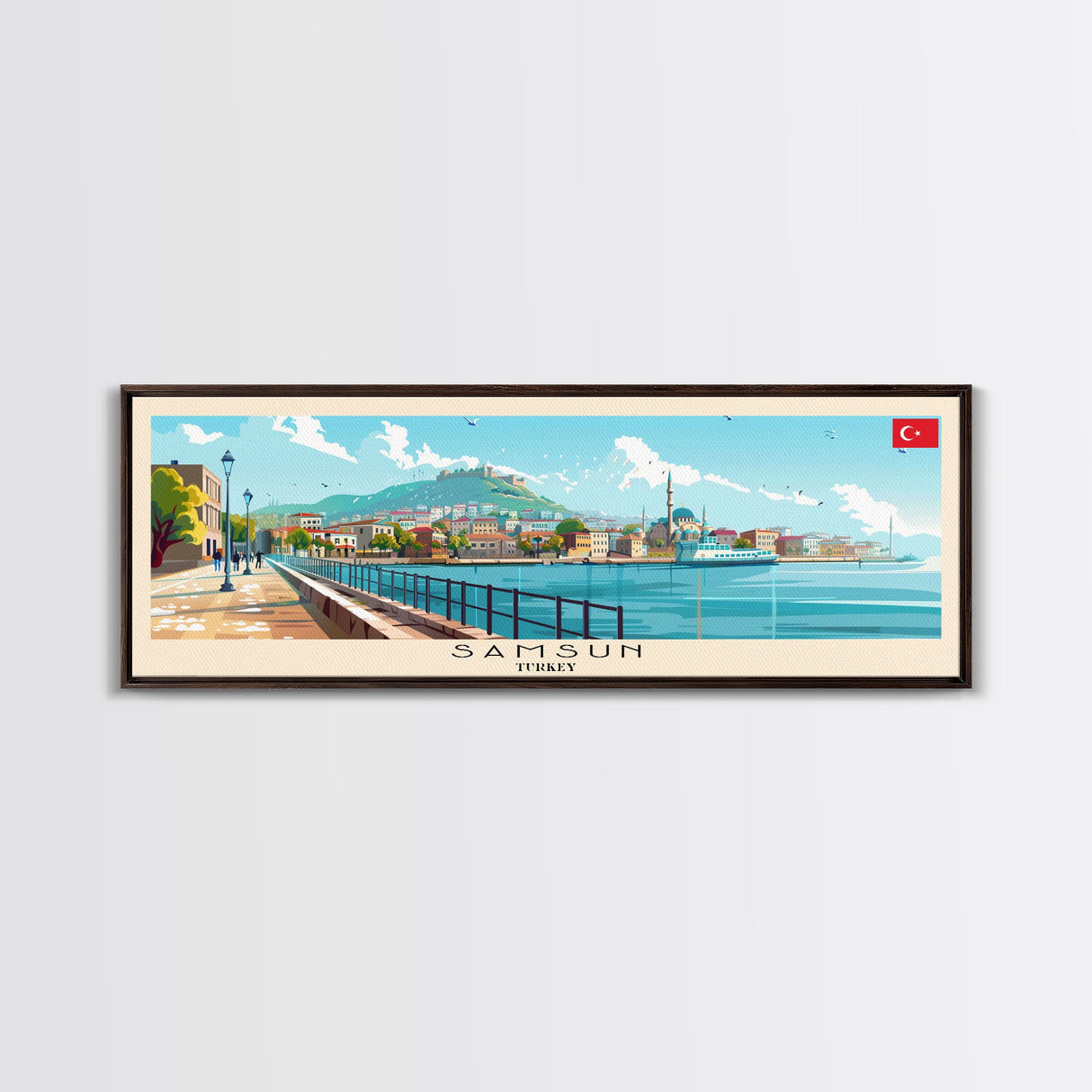 Samsun Turkey Travel Print Wall Art, Panoramic City Art, Travel Art, Wall Decor, Vacation Gift, Framed Canvas Print Or Metal Art