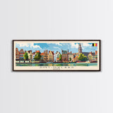 Saint Niklaas Belgium Wall Art, Panoramic Travel Poster, Panoramic Framed Canvas Print, City Wall Art, Wall Hanging Home Decor, Travel Art