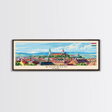 Sopron Hungary Travel Art, City Art, Framed Canvas Print or Metal Wall Art, Europe Travel Poster, Panoramic Wall Art, Extra Wide Wall Art