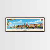 Szeged Hungary Travel Art, City Art, Framed Canvas Print or Metal Wall Art, Europe Travel Poster, Panoramic Wall Art, Extra Wide Wall Art