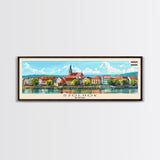 Szolnok Hungary Wall Art, Panoramic Travel Poster, Panoramic Framed Canvas Print, City Wall Art, Wall Hanging Home Decor, Travel Art