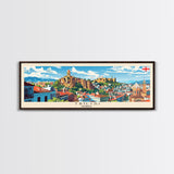 Tbilisi Georgia Travel Art, City Art, Framed Canvas Print or Metal Wall Art, Europe Travel Poster, Panoramic Wall Art, Extra Wide Wall Art