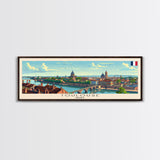 Toulouse Franc Wall Art, Panoramic Travel Poster, Panoramic Framed Canvas Print, City Wall Art, Wall Hanging Home Decor, Travel Art