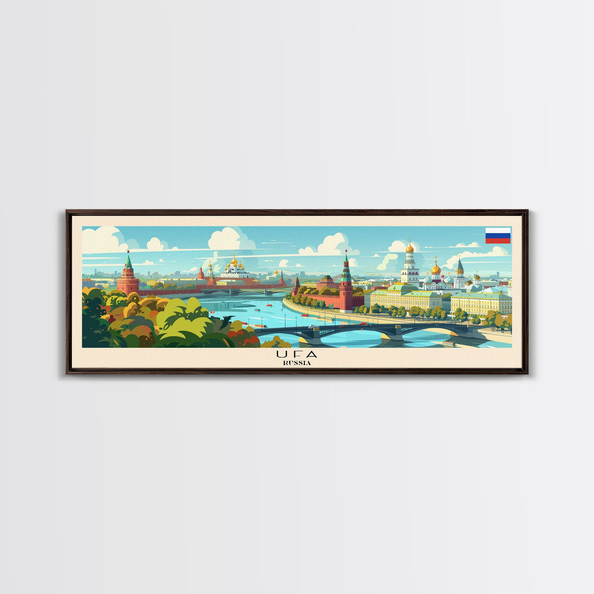 Ufa Russia Wall Art, Panoramic Travel Poster, Panoramic Framed Canvas Print, City Wall Art, Wall Hanging Home Decor, Travel Art