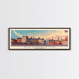 Wolverhampton United Kingdom Panoramic Travel Poster, Framed Canvas Print or Metal Wall Art, Travel Art, Home Decor, Panoramic Painting, Midcentury Art