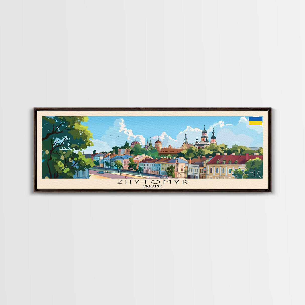 Zhytomyr Ukraine Travel Art, City Art, Framed Canvas Print or Metal Wall Art, Europe Travel Poster, Panoramic Wall Art, Extra Wide Wall Art