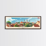 Zrenjanin Serbia Wall Art, Panoramic Travel Poster, Panoramic Framed Canvas Print, City Wall Art, Wall Hanging Home Decor, Travel Art