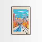 Tyumen Russia Travel Poster Framed Canvas Print, Midcentury Modern Art, Pop Art Wall Decor, Living Room Art, Scenic Wall Art