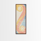 Abstract Patterns Swirling Japanese Design In Ukiyo-e Art On Framed Canvas Print Tall Skinny Wood Block Modern Wall Decor