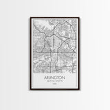 Arlington Street Map, Texas Map, City Art, Travel Map, Home Office Art, Family Gift, Modern Art, Wall Art, Canvas Print, Canvas Wall Art