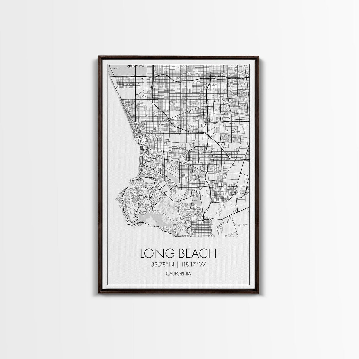 Long Beach Street Map, California Map, City Map Art, Modern Art, Wall Art, Canvas Print, Adventure Wall Art, Home Office Art, Gift For Him