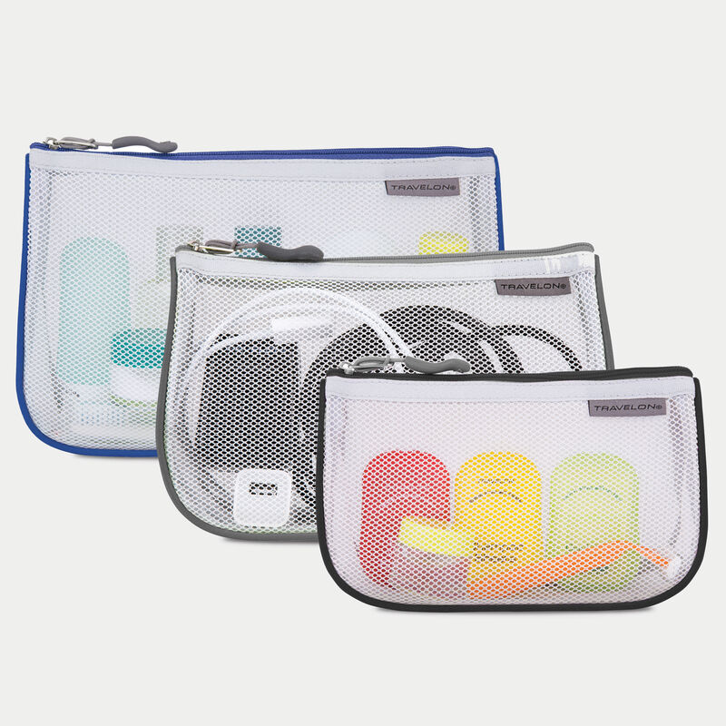 Set of 3 Assorted Piped Pouches by Travelon (43108)