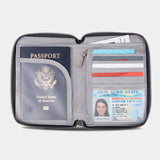 Cartera con cremallera para pasaporte con bloqueo RFID, 43401