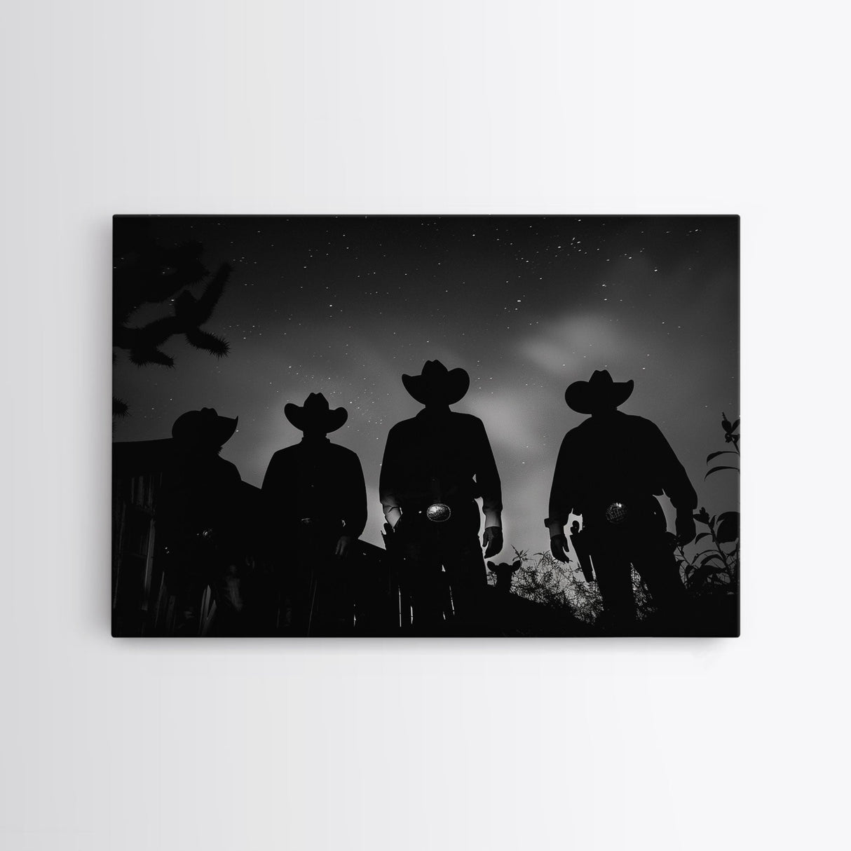 Premium Framed Canvas, Black and White Cowboy Photography Print, Western Decor, Wild West Art, Farmhouse Wall Art, Minimalist Framed Art