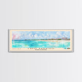 Cayo Paraiso, Dominican Republic Watercolor Beach Print, Vacation Gift, Dominican Republic Wall Art, Framed Canvas Print, Framed Beach Painting