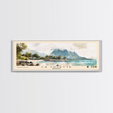 La Cuvette, Mauritius Watercolor Beach Print, Vacation Gift, Mauritius Wall Art, Framed Canvas Print, Framed Beach Painting