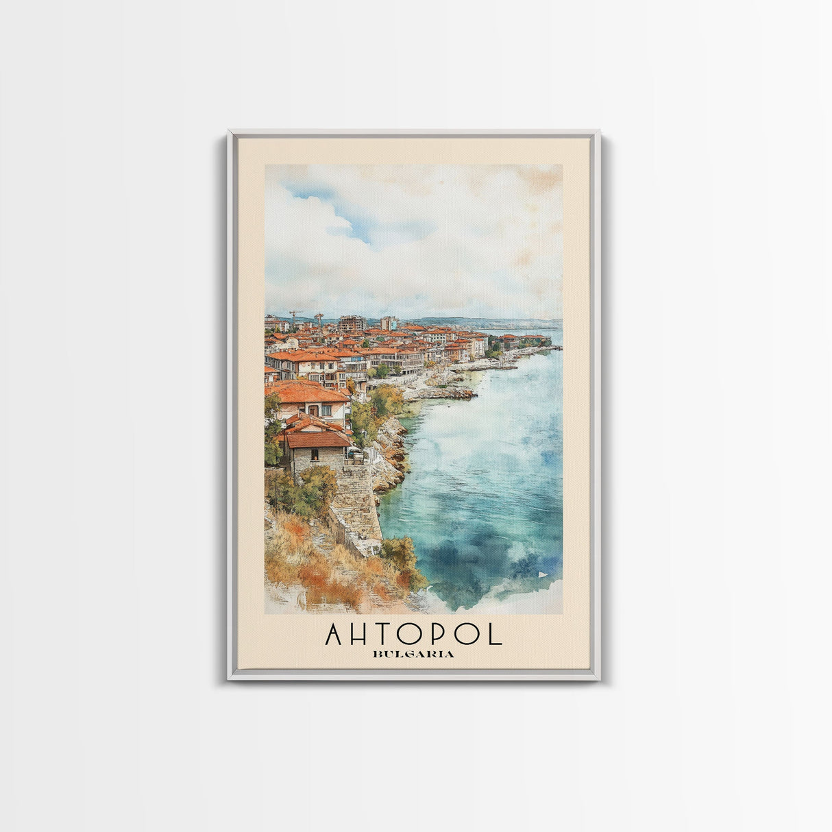 Ahtopol, Bulgaria Watercolor Beach Print, Vacation Gift, Bulgaria Wall Art, Beach Painting, Beach Decor, Beach Painting