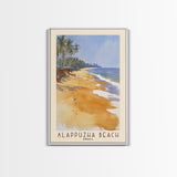 Alappuzha Beach, India Watercolor Print, Vacation Gift, India Wall Art, Beach Painting, Beach Decor, Large Wall Art, Wood Frame Art