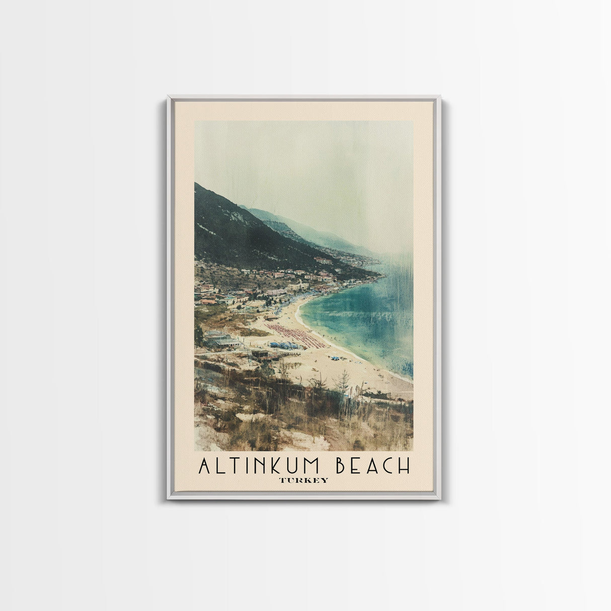 Altinkum Beach, Turkey Watercolor Beach Print, Vacation Gift, Turkey Wall Art, Beach Painting, Beach Decor, Beach Painting