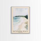 Bathsheba Beach, Barbados Watercolor Print, Vacation Gift, Barbados Wall Art, Beach Painting, Beach Decor, Large Wall Art, Wood Frame Art