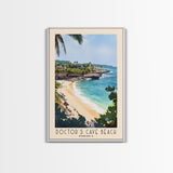 Doctor’s Cave Beach, Jamaica Watercolor Beach Print, Vacation Gift, Jamaica Wall Art, Framed Canvas Print, Framed Beach Painting