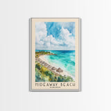 Hideaway Beach, Bahamas Watercolor Beach Print, Vacation Gift, Bahamas Wall Art, Framed Canvas Print, Framed Beach Painting