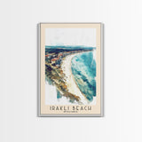 Irakli Beach, Bulgaria Watercolor Beach Print, Vacation Gift, Bulgaria Wall Art, Framed Canvas Print, Framed Beach Painting