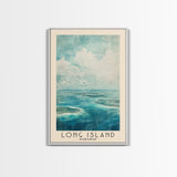 Long Island, Bahamas Watercolor Beach Print, Vacation Gift, Bahamas Wall Art, Framed Canvas Print, Framed Beach Painting