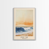 Mui Ne, Vietnam Watercolor Print, Vacation Gift, Vietnam Wall Art, Beach Painting, Beach Decor, Large Wall Art, Wood Frame Art