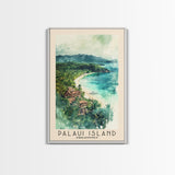 Palaui Island, Philippines Watercolor Print, Vacation Gift, Philippines Wall Art, Beach Painting, Beach Decor, Large Wall Art, Wood Frame Art