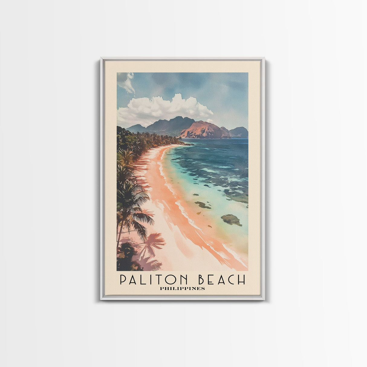 Paliton Beach, Philippines Watercolor Beach Print, Vacation Gift, Philippines Wall Art, Beach Painting, Beach Decor, Beach Painting