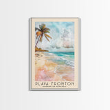 Playa Fronton, Dominican Republic Watercolor Print, Vacation Gift, Dominican Republic Wall Art, Beach Painting, Beach Decor, Large Wall Art, Wood Frame Art