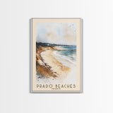 Prado Beaches, France Watercolor Beach Print, Vacation Gift, France Wall Art, Beach Painting, Beach Decor, Beach Painting