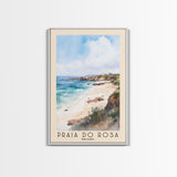 Praia do Rosa, Brazil Watercolor Print, Vacation Gift, Brazil Wall Art, Beach Painting, Beach Decor, Large Wall Art, Wood Frame Art